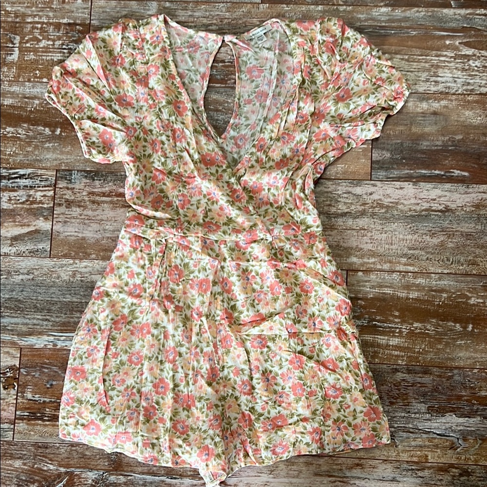 American Eagle Outfitters Floral Jumpsuit - Pink and Green